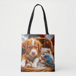 Rood, wit, blauw en Schattig Tote Bag