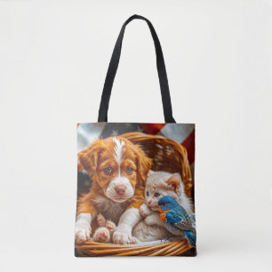 Rood, wit, blauw en Schattig Tote Bag