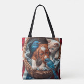 Rood, wit, blauw en Schattig Tote Bag (Achterkant)