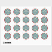 Rood, wit, blauw en sterren ronde sticker (Vel)