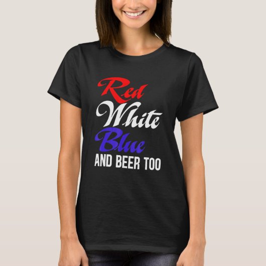 Rood wit blauw en te Mannen bier T-shirt (Voorkant)