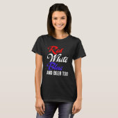 Rood wit blauw en te Mannen bier T-shirt (Voorkant volledig)