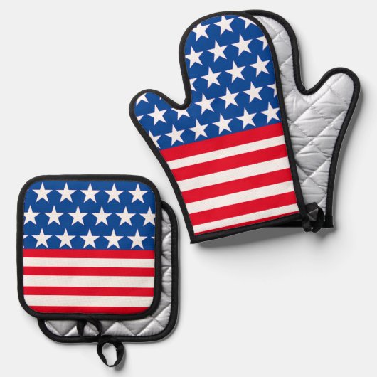 Rood, Wit & Blauw enkel voor u Ovenwant & Pannenlap Set (Voorkant / Achterkant)