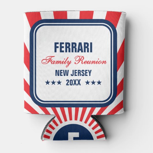 Rood Wit Blauw Familie Reünie Custom Cooler (Voorkant)