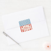 Rood Wit & Blauw Familiegrobbebq Vierkante Sticker (Envelop)