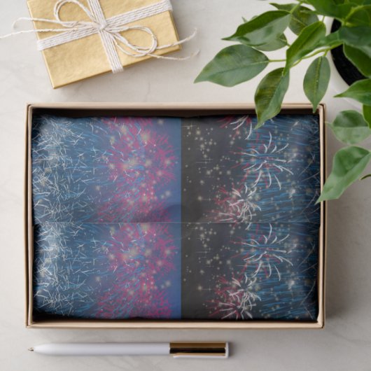 Rood wit blauw Fireworks-deduplicatiedocument Tissuepapier (Geschenk)