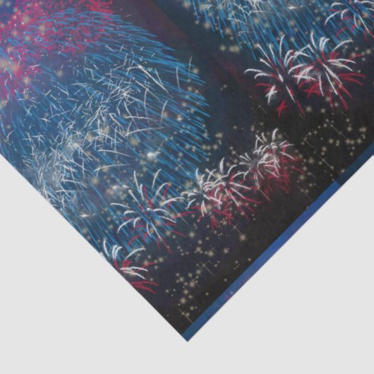 Rood wit blauw Fireworks-deduplicatiedocument Tissuepapier (Detail)