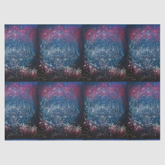 Rood wit blauw Fireworks-deduplicatiedocument Tissuepapier (Voorkant)