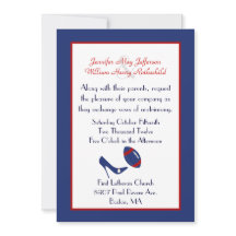 Rood, Wit, & Blauw Football Huwelijksuitnodiging