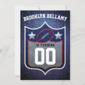 Rood Wit Blauw Football Team Kleuren Quarterback Kaart (Voorkant)