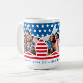 Rood Wit Blauw Foto 4 juli Verjaardag Koffiemok (Voorkant links)