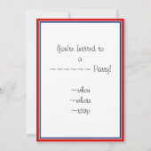 Rood Wit & Blauw Foto Lijst Sjabloon Kaart (Achterkant)