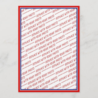 Rood Wit & Blauw Foto Lijst Sjabloon Kaart