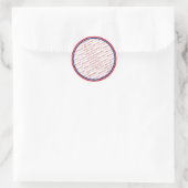 Rood Wit & Blauw Foto Lijst Sjabloon Ronde Sticker (Tas)