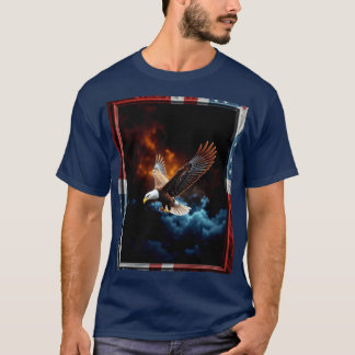 Rood Wit & Blauw Framed Eagle T-shirt