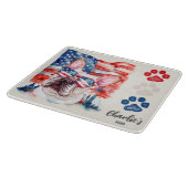 Rood Wit Blauw Frans Bulldog Hond Amerikaanse vlag Snijplank (Hoek)