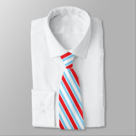 Rood Wit Blauw Geometrische Strepen Stropdas