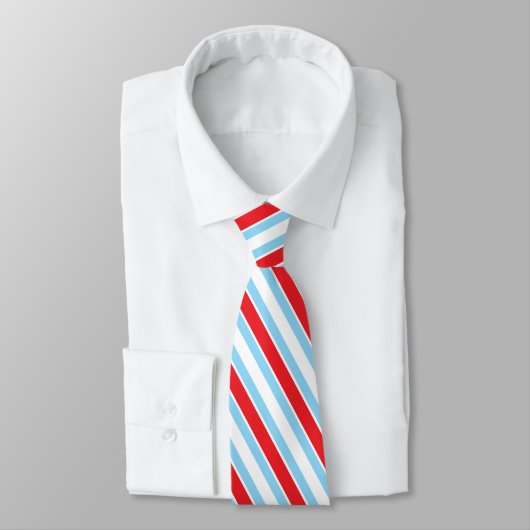 Rood Wit Blauw Geometrische Strepen Stropdas (Gebonden)