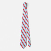 Rood Wit Blauw Geometrische Strepen Stropdas (Voorkant)