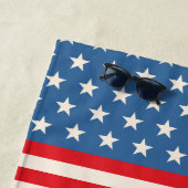 Rood Wit Blauw Gepersonaliseerd Liberty Strandlake Strandlaken (In situ)