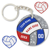 Rood Wit Blauw, Gepersonaliseerde Volleybal Sleute Sleutelhanger