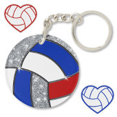 Rood Wit Blauw, Gepersonaliseerde Volleybal Sleute Sleutelhanger