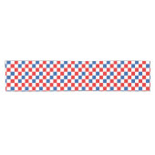 Rood Wit Blauw Geruit Patroon Ontwerp  Korte Tafelloper (Horizontaal)