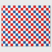 Rood Wit Blauw Geruit Patroonontwerp Cadeaupapier (Vlak)
