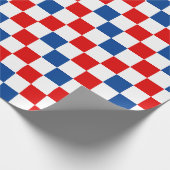 Rood Wit Blauw Geruit Patroonontwerp Cadeaupapier (Hoek)