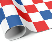 Rood Wit Blauw Geruit Patroonontwerp Cadeaupapier (Rol Hoek)
