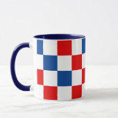 Rood Wit Blauw Geruit Patroonontwerp  Mok (Links)