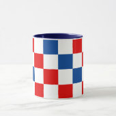 Rood Wit Blauw Geruit Patroonontwerp  Mok (Midden)