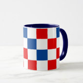 Rood Wit Blauw Geruit Patroonontwerp  Mok (Voorkant rechts)