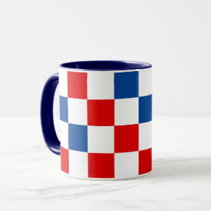 Rood Wit Blauw Geruit Patroonontwerp Mok