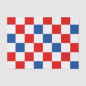 Rood Wit Blauw Geruit Patroonontwerp Tissuepapier (Voorkant)