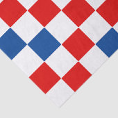 Rood Wit Blauw Geruit Patroonontwerp Tissuepapier (Detail)