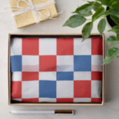 Rood Wit Blauw Geruit Patroonontwerp Tissuepapier (Geschenk)