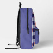 Rood Wit Blauw Geruit Plaid Pattern Initialen Bedrukte Rugzak (Links)