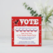 Rood Wit Blauw Geslacht Onthullen Party Uitnodigin Kaart (Staand voorkant)