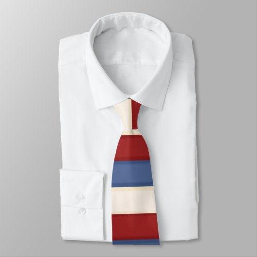 Rood/Wit/Blauw Gestreept Ontwerp 5 Mannen Stropdas (Gebonden)