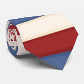 Rood/Wit/Blauw Gestreept Ontwerp 5 Mannen Stropdas (Opgerold)