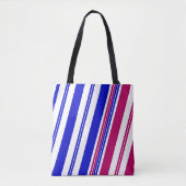 Rood, Wit, Blauw Gestreept Tote Bag (Voorkant)