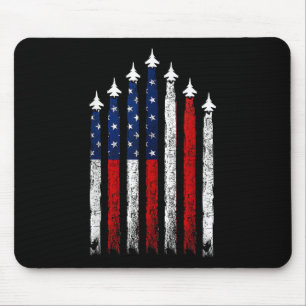Rood wit blauw gevechtsvliegtuigen 4 juli Amerikaa Muismat