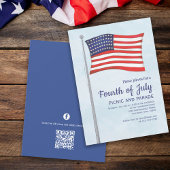 Rood wit blauw geweer Vierde juli vlag QR code Kaart