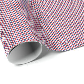 Rood, wit, blauw-Gingham-GIFT WRAPPINGPAPIER Cadeaupapier (Rol Hoek)