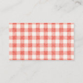 Rood Wit Blauw Gingham Luier Raffle Ticket Informatiekaartje (Achterkant)