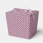 Rood, wit, blauw Gingham-PARTIJ FAVOR BOX, neem ui Bedankdoosjes (Achterkant)