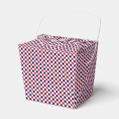 Rood, wit, blauw Gingham-PARTIJ FAVOR BOX, neem ui Bedankdoosjes (Voorkant Zijde)