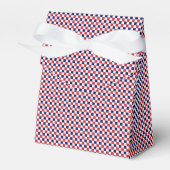 Rood, wit, blauw Gingham-PARTIJ FAVOR BOX, tent Bedankdoosjes (Voorkant Zijde)
