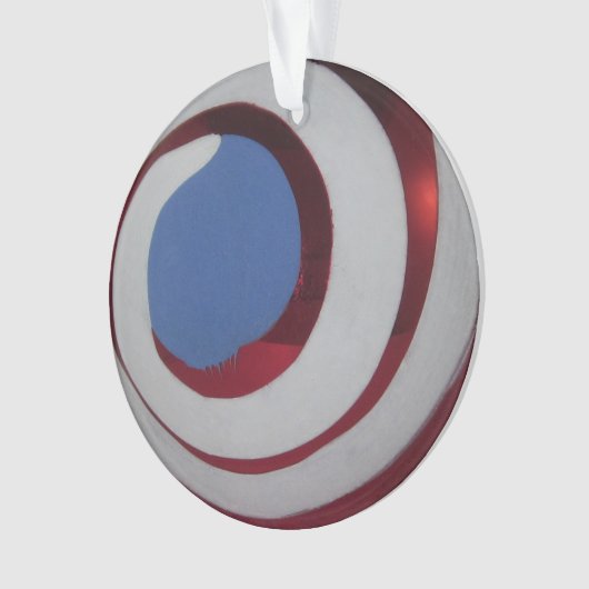  rood wit blauw glas kerstbal wervelen ornament (voorkant)